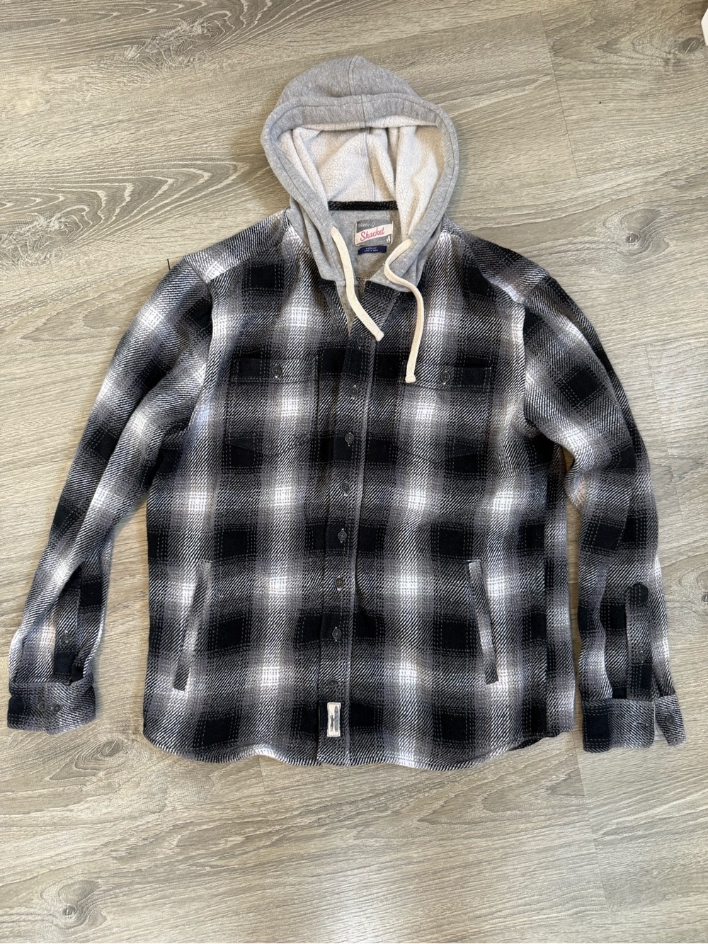 johnnie-O Shacket Flannel Hoodie Plaid